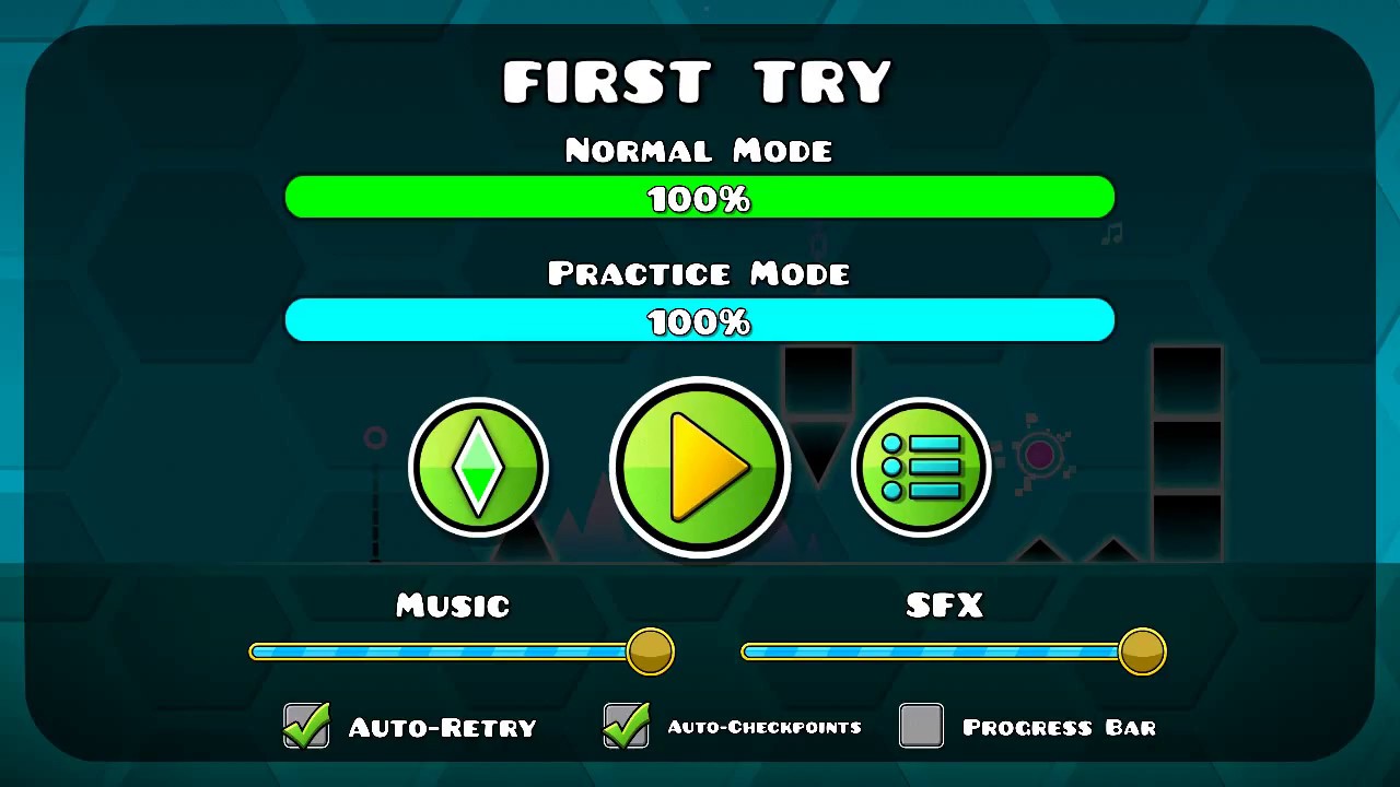 Geometry dash first try - YouTube