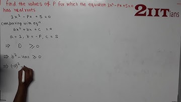 QUADRATIC EQUATIONS Ex5.4 Q11 Class X ICSE | IIT JEE  Find the values of p  3x² – px + 5 = 0