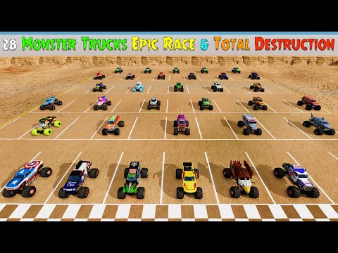 28 Monster Trucks Epic Race Total Destruction Grave Digger 