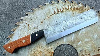 Making A Japanese Nakiri Knife From A Saw Blade