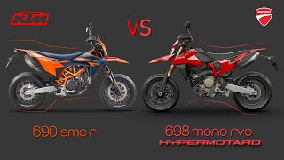 Ktm 690 Smcr Vs Ducati 698 Mono Rve Hypermotard Comparison Mileage Top Speed Price Bi