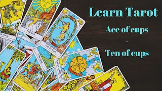 LEARN TAROT FOR BEGINNERS - MINOR ARCANA SUIT OF CUPS - ACE - TEN