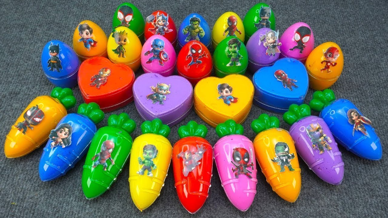 Marvel Slime Mix Time! Clay Coloring with Spider-Man, Hulk, Thor & More Heroes 💖💥