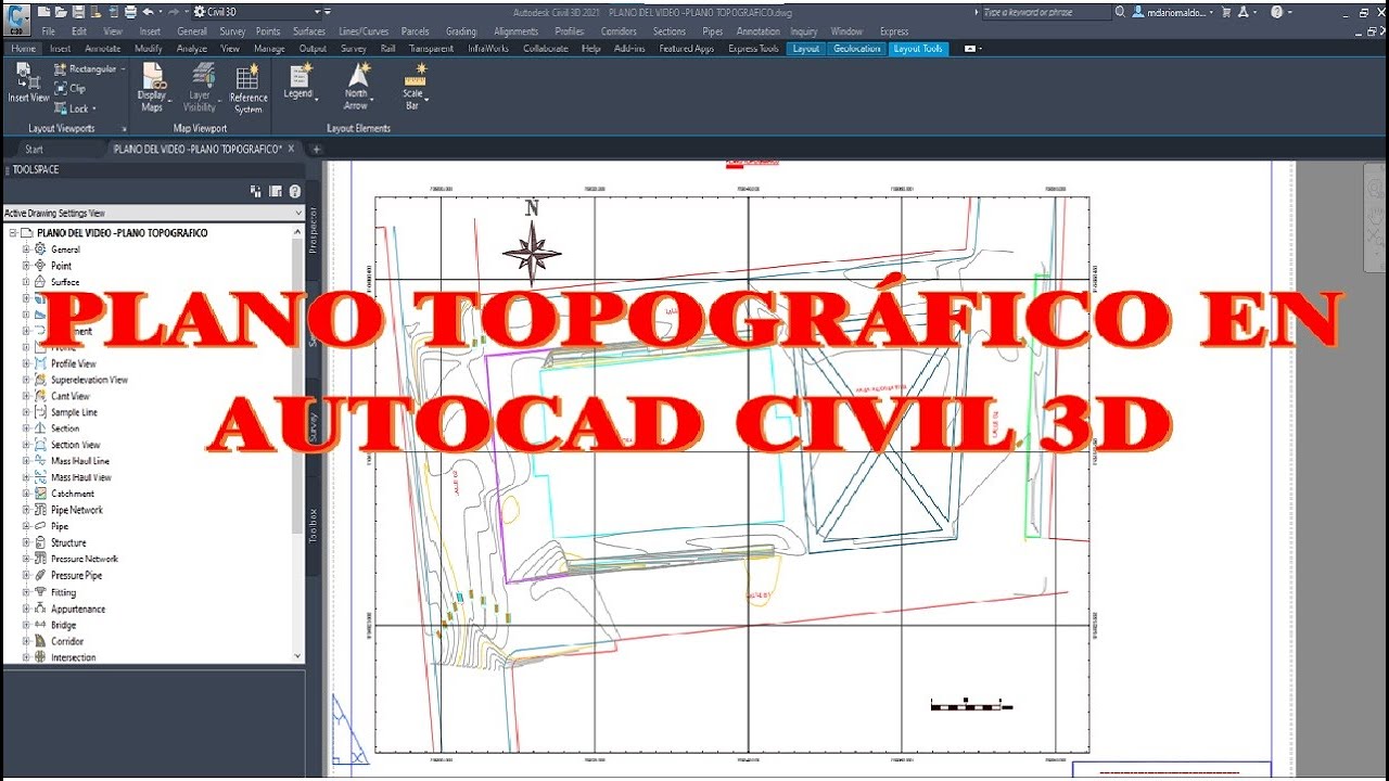 PLANO TOPOGRÁFICO EN AUTOCAD CIVIL 3D 2018-2025 - YouTube