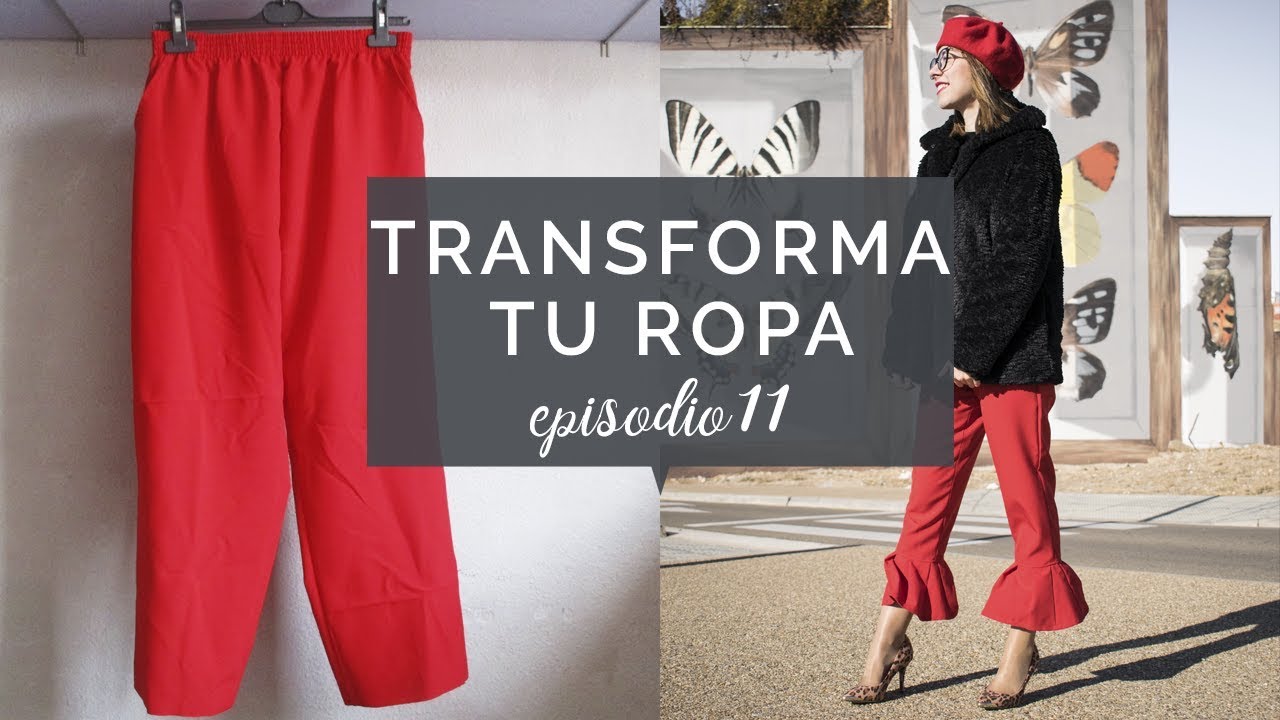 DIY~ Cómo hacer un pantalón fácil con volantes paso a paso [Transforma tu  ropa Ep.11] - YouTube