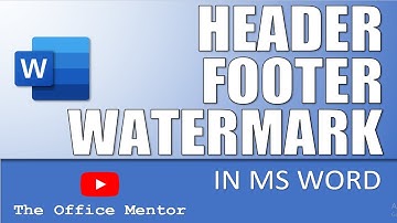 Insert Header, Footer, Watermark in MS Word | The Office Mentor #headerfooter #watermark