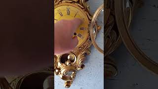 Swedish vintage wall clock, handmade pendulum clock, Westerstrand Toreboda,