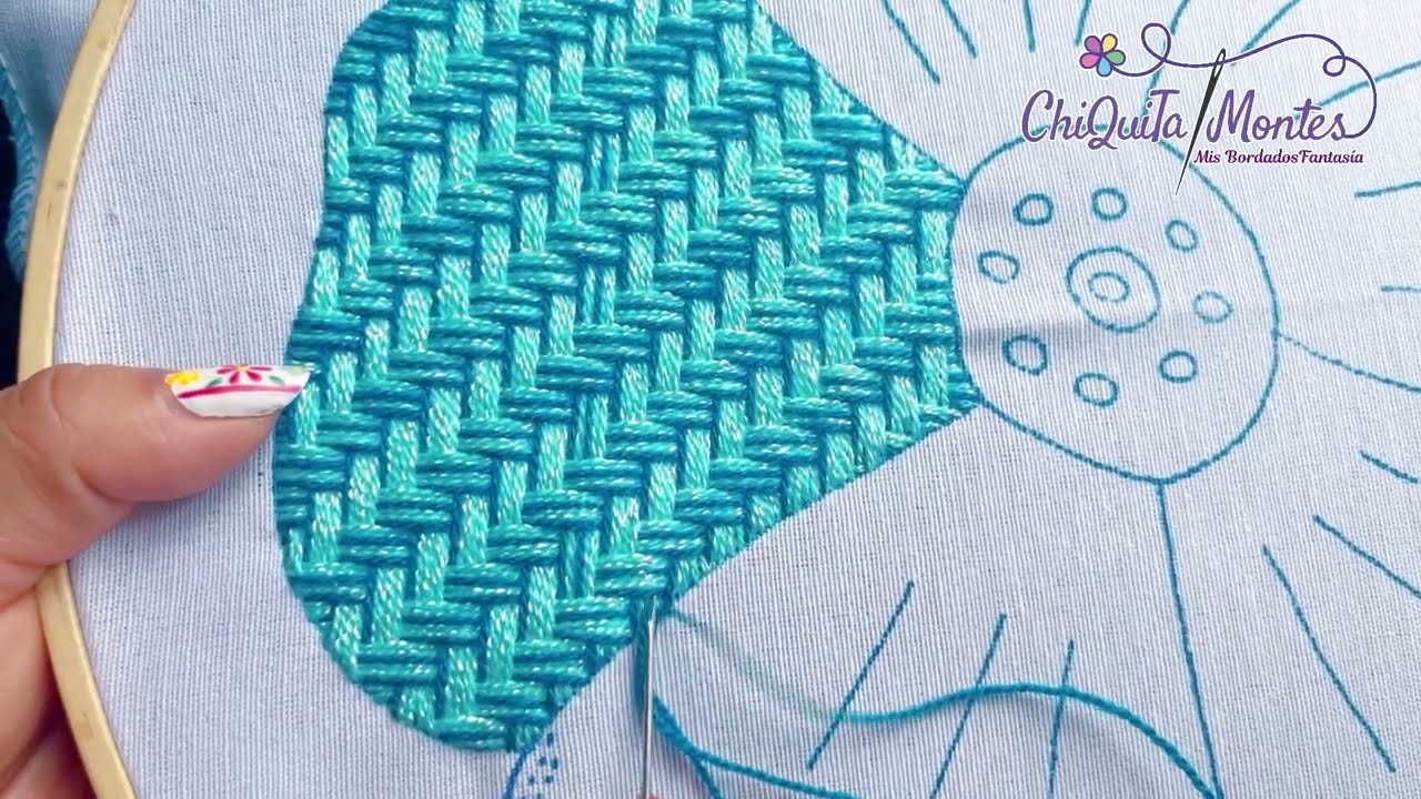 Bordado Fantasía de Pétalo con Petatillo 1 / Bordado Fácil para diferentes figuras.