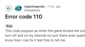 How To Resolve Apex Legends Error Code 110?
