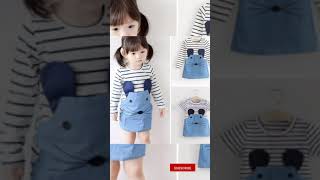 #Modern kids dress collections/#Denim dresses for kids/#