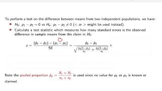 Chapter 8: Intro to Hypothesis Tests on Difference of Proportions