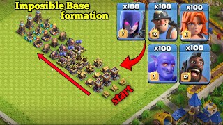 100x troops Vs all builder base defences formation 🔥🔥|| Clash of clan|| #clashofclans #gaming #coc