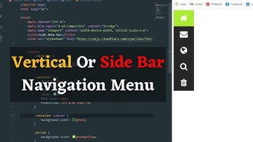 How To Create Vertical Or Side Bar Navigation Menu In Html And CSS | Sidebar Menu Bar Tutorial