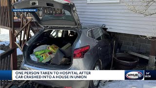 1 person taken to the hospital after car crashes into house in Union