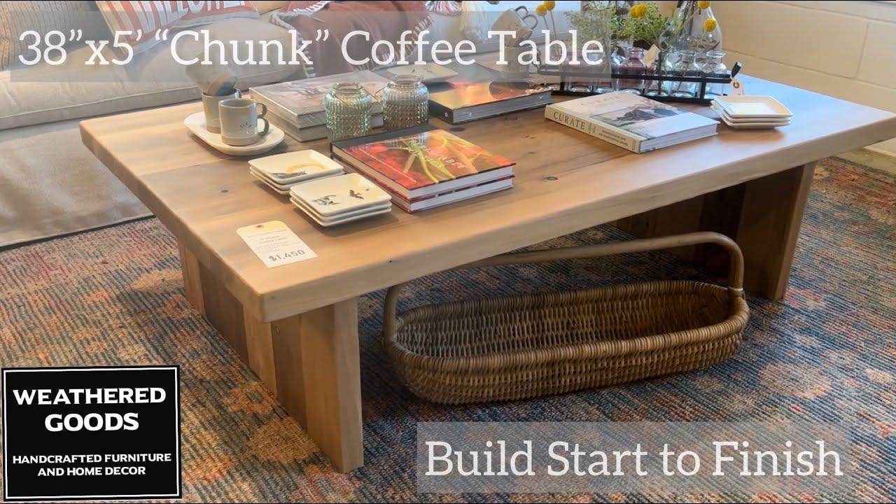 5' “Chunk” Coffee Table Build - YouTube