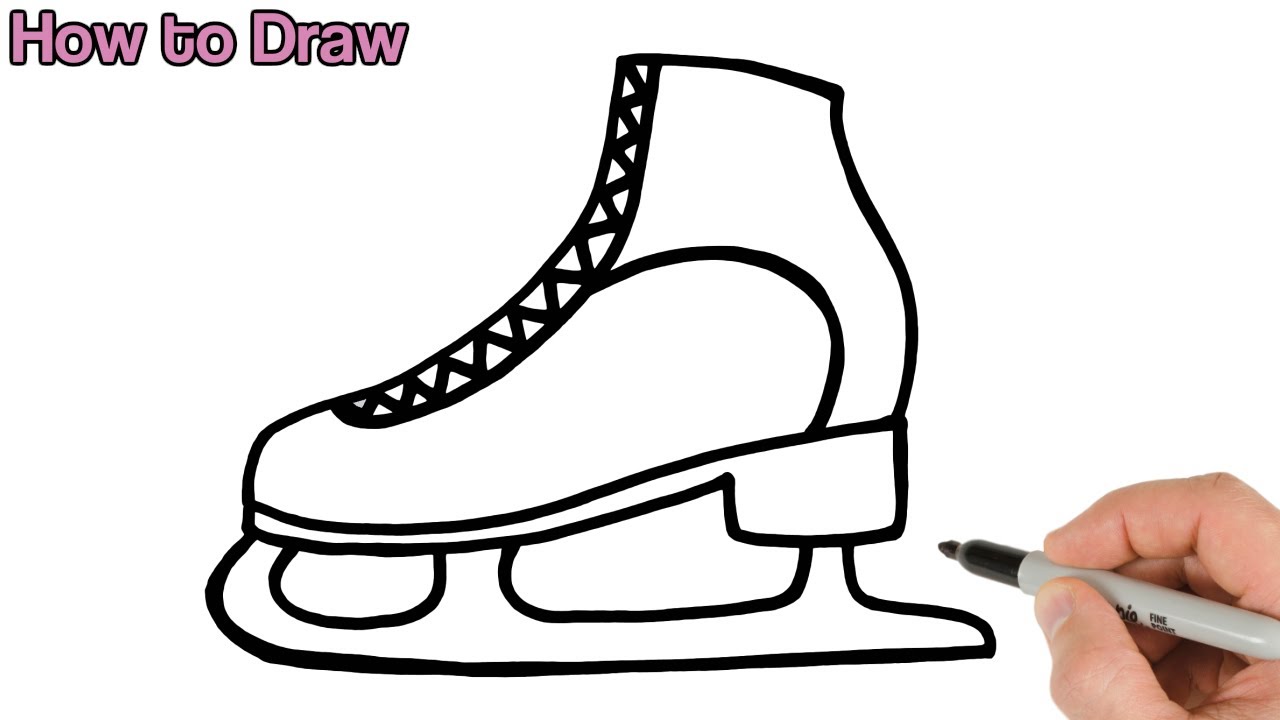 How to Draw Ice Skate Easy - YouTube