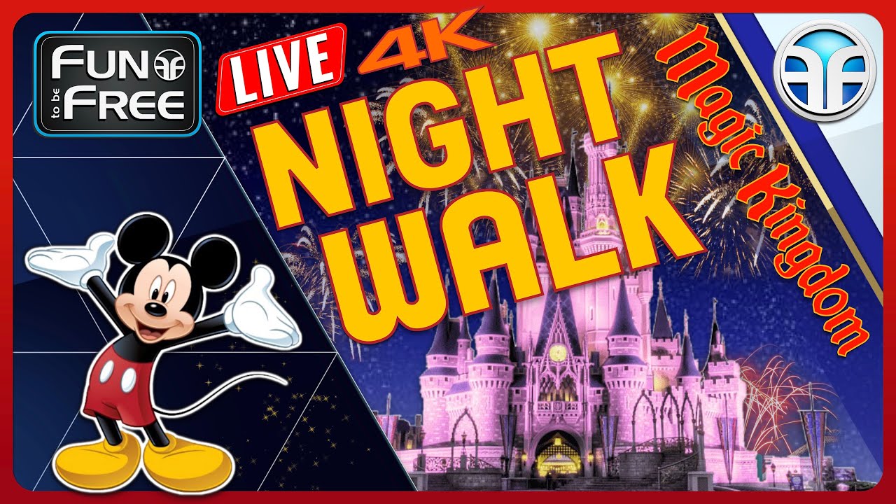 🔴 LIVE: Magic Kingdom Night Walk & Fireworks – Relaxing Walt Disney World Ambience 4K