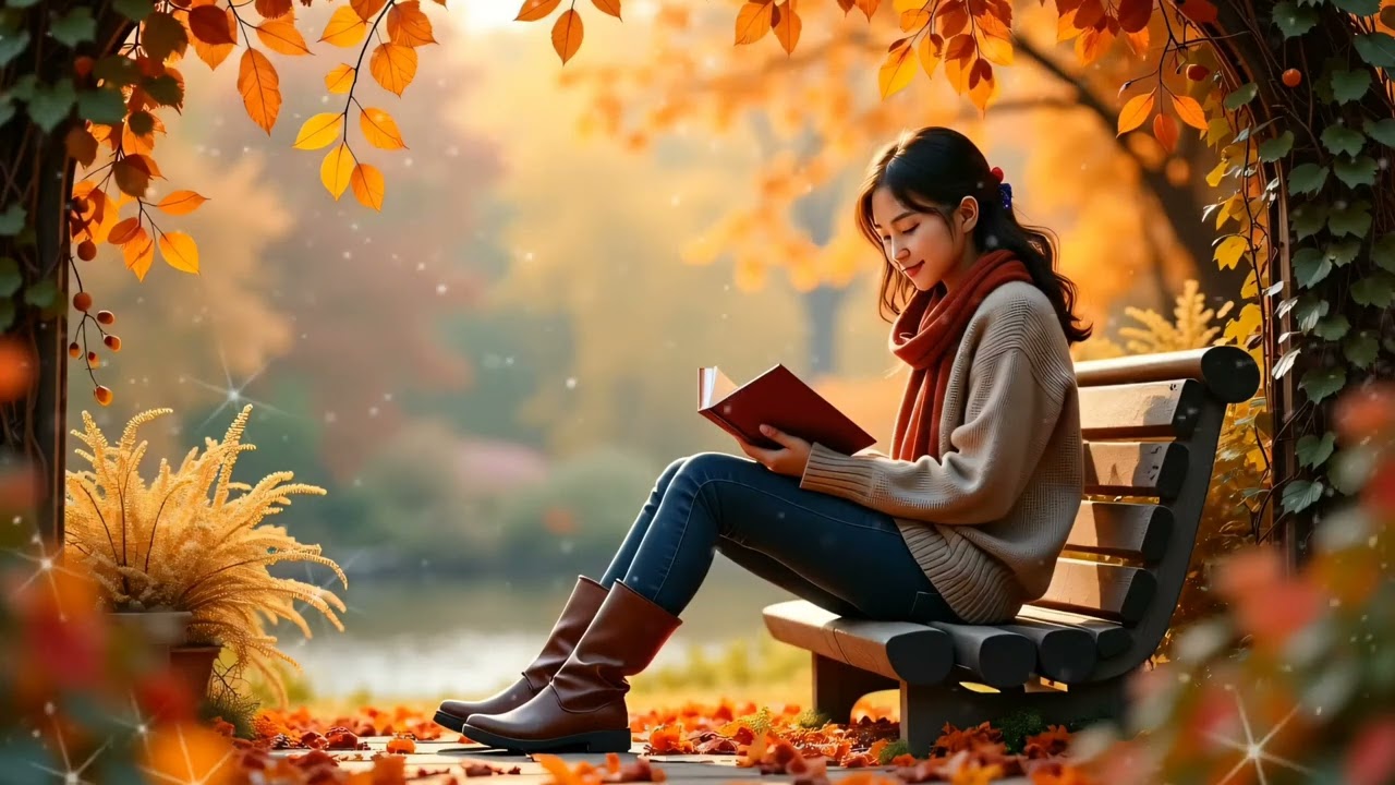 Cozy Autumn Garden with Smooth Piano Jazz - Bossa Nova Instrumental for Relax and Stress Relief