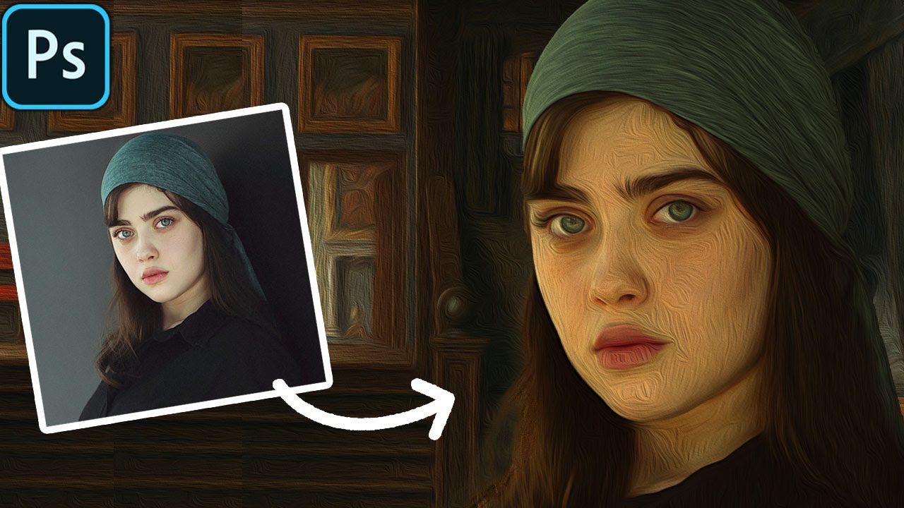 استفاده درست از فیلتر رنگ و روغن در فتوشاپ - YouTube