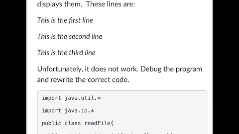 Debugging: This program is expected to read from a file ... | Programming Concepts and Methodology 2