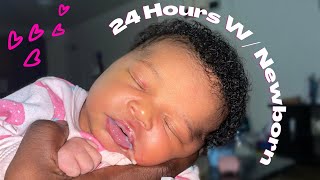 24 HOURS WITH A NEWBORN |FIRST TIME MOM| RAW AND REALISTIC|