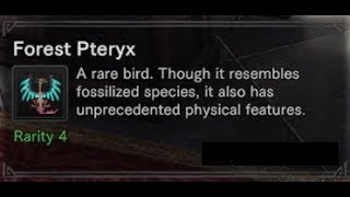 Monster Hunter World - Pet Capture - Forest Pteryx