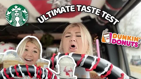 THE ULTIMATE HOLIDAY DRINK TASTE TEST *starbucks vs dunkin* | vlogmas day 8