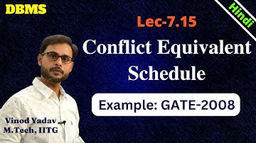 L7.15 | GATE 2008 | Conflict equivalent schedules | Conflict Serializability | Transaction in DBMS