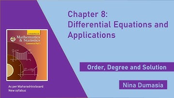 12th Commerce Differential Equations and Applications | Order, Degree and Solution of DE