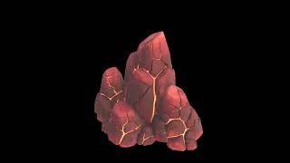 Low Poly Stylized Lava Rock Cluster - Decoration 3D Model | Game Asset Showcase