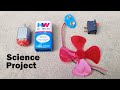 How to make mini dc motor fan with 9v battery  science project