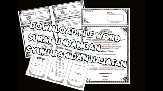 DOWNLOAD FILE WORD UNDANGAN TASYAKURAN DAN SELAMATAN