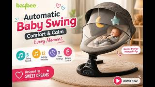 Baybee Automatic Electric Baby Swing Cradle | Remote Control, Music & Mosquito Net