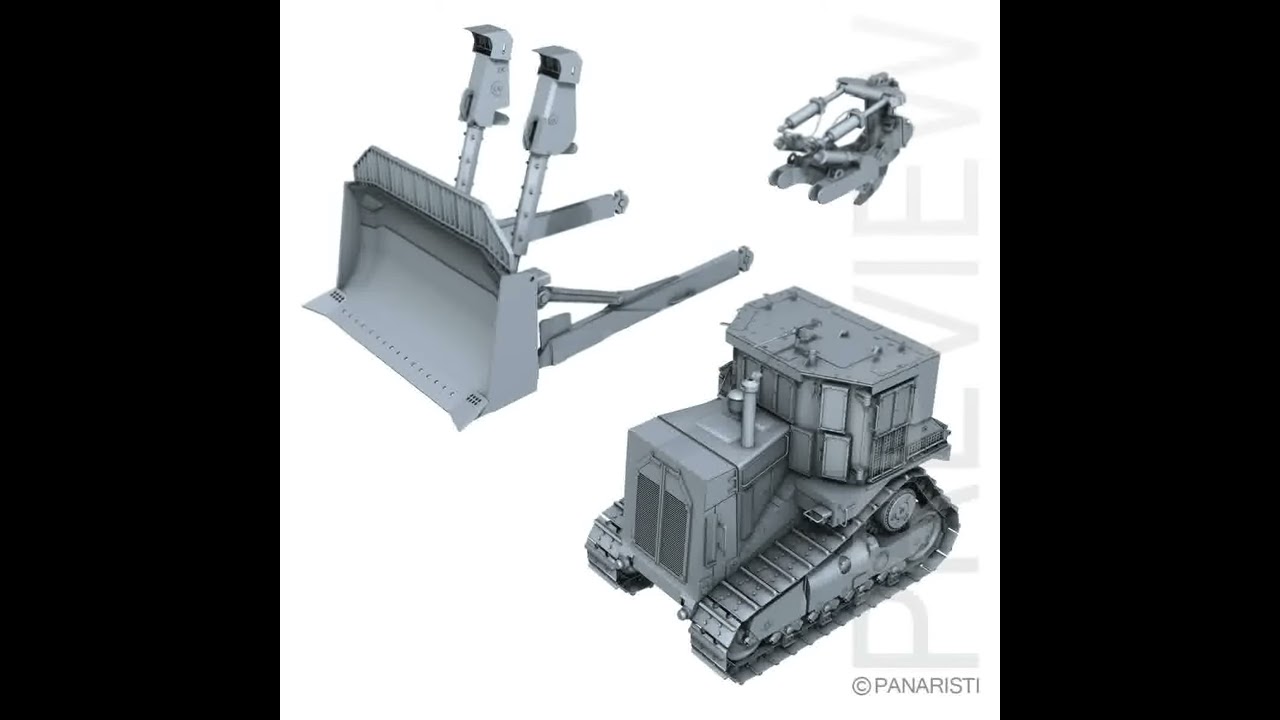 3D Model Of Armored CAT D9R Bulldozer Review