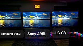 Sony A95L LG G3  SAMSUNG S95C. Skin Tone comparison. 4K HDR10 spears & munsil reference. side x side screenshot 5