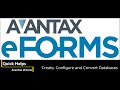 Quickhelps  create configure and convert an avantax eforms database