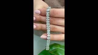 17.71ct Oval Cut Diamond 18K Gold Line Tennis Link Bracelet (1051202)