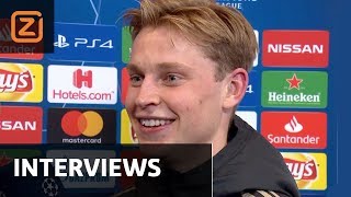Jack van Gelder met de Jong, Ziyech, ten Hag, de Ligt en Tadic |Champions League 2018/19| Interviews