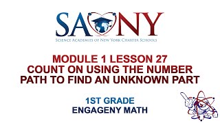 1st Grade EngageNY Math - Module 1 Lesson 27 Count on using the number path to find an unknown part