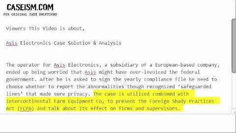 Asis Electronics  Case Solution & Analysis-  Caseism.com