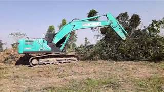 รีวิว พลังช้าง จัดเต็ม ถล่มไม้ใหญ่ KOBELCO sk200-10 excavator ตอนที่ 7 EP.3887