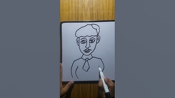 Easy Face Drawing for Beginners ✍️ | Quick Man Sketch in Simple Style #shorts