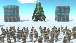 Hedorah vs 100 Modern Human Army ARBS Animal Revolt Battle Simulator