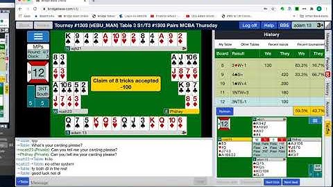 View other tables whilst playing in a tournament on BBO
