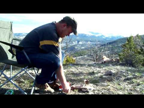 Testing the Primus Multifuel EX Backpacking camp stove on fairfield hill near Lander Wyoming. May 30,2010.