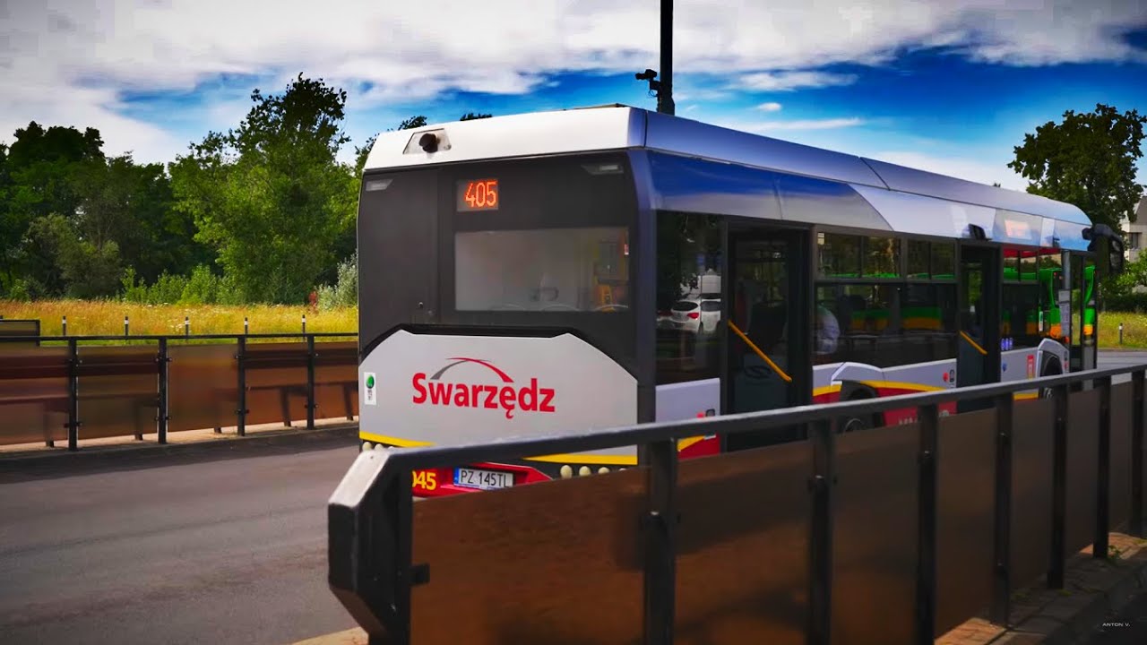 Poland, Poznań, bus 405 ride from Rondo Śródka to Rondo Raczyńskiego