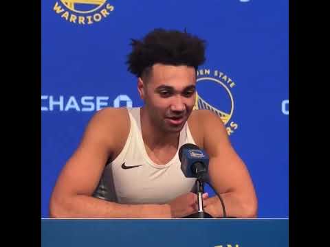 Reporter: “How much are you paying Klay?” TJD: “I think Klay likes passing me the ball.” 😂 #warriors