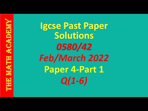 0580/42/FEB/MAR/2022/Q 1-6/Worked Solutions/IGCSE