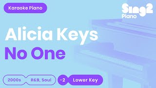 Alicia Keys - No One (Lower Key) Karaoke Piano