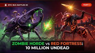 Epic Ant War: 10 Million ZOMBIE Ants vs Red Ant Fortress (CGI)